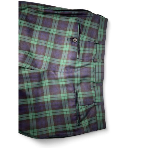 Hickey Freeman X Maus Hoffman 36 Plaid Cropped Plaid Golf Holiday Pants  Women's - Picture 4 of 6